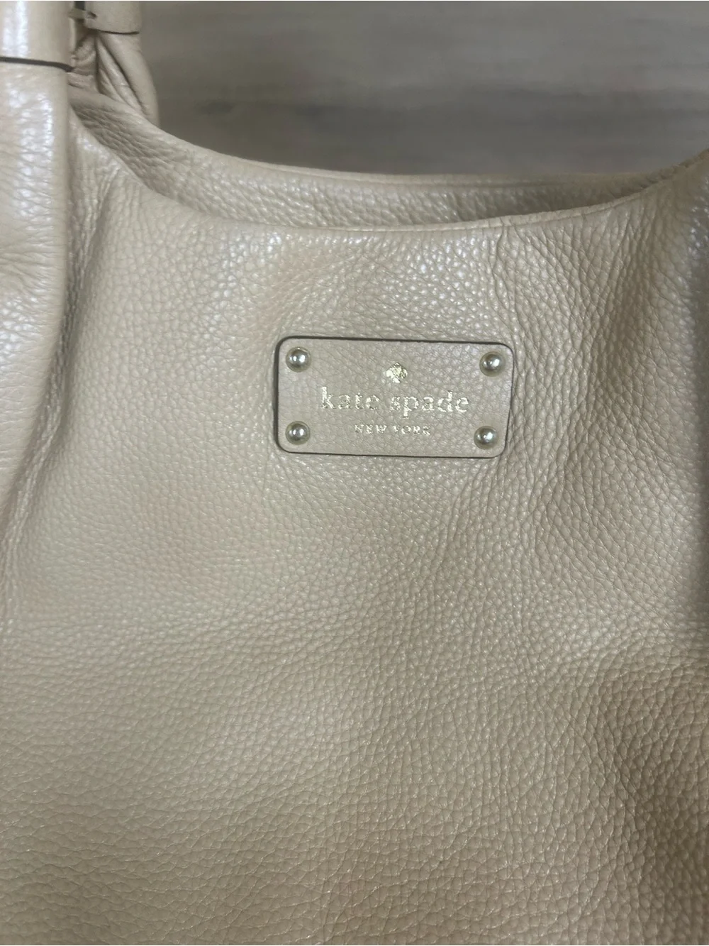 kate spade Cream Pebbled Leather Shoulder Bag
